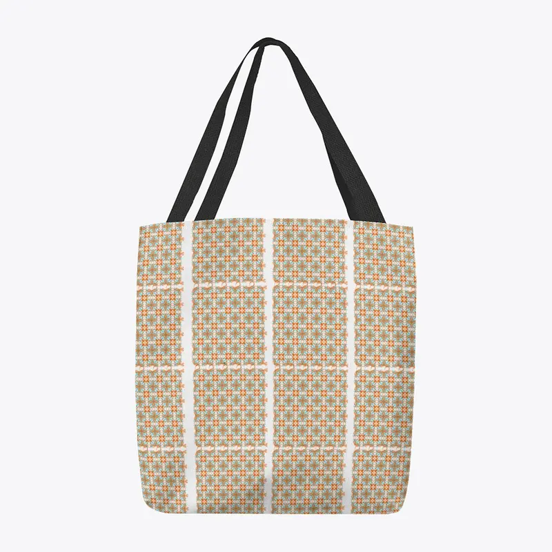 Orange patched tote bag 