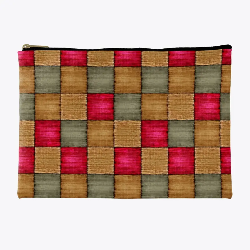 Checkered zipper pouch 