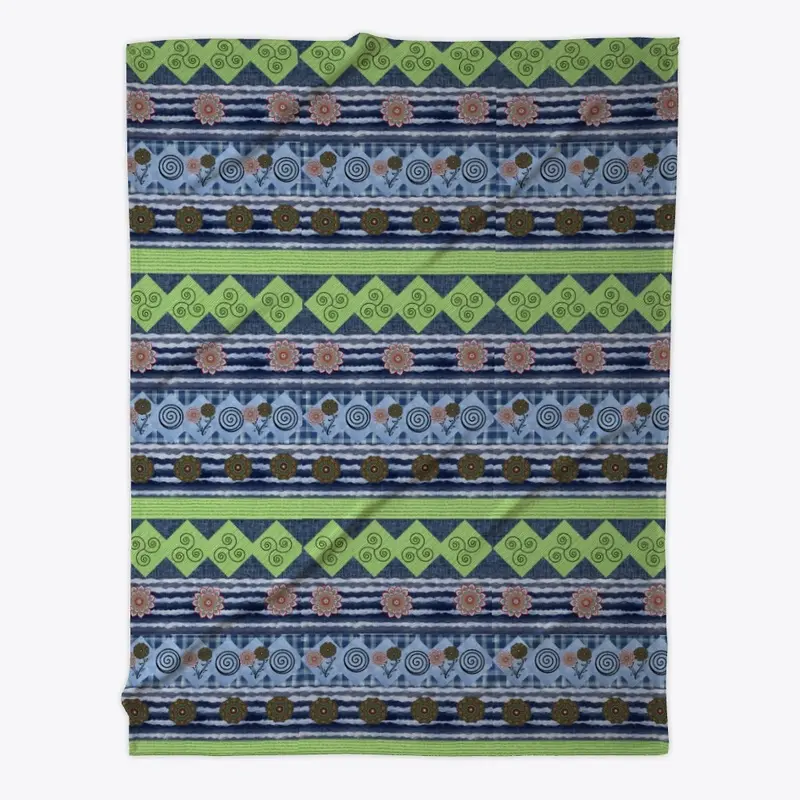 Multicolor patched blanket 