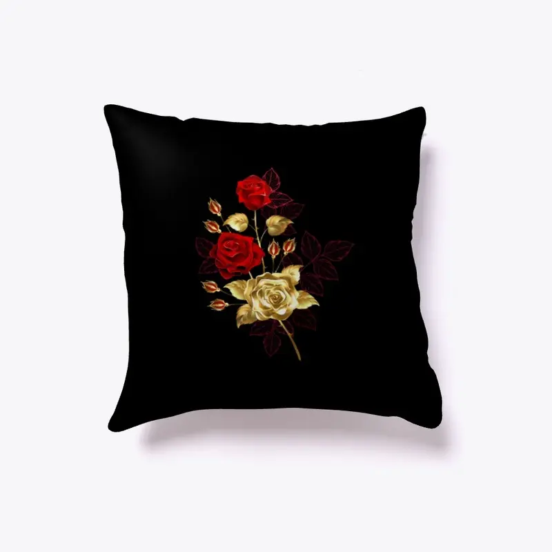 Red rose pillow 