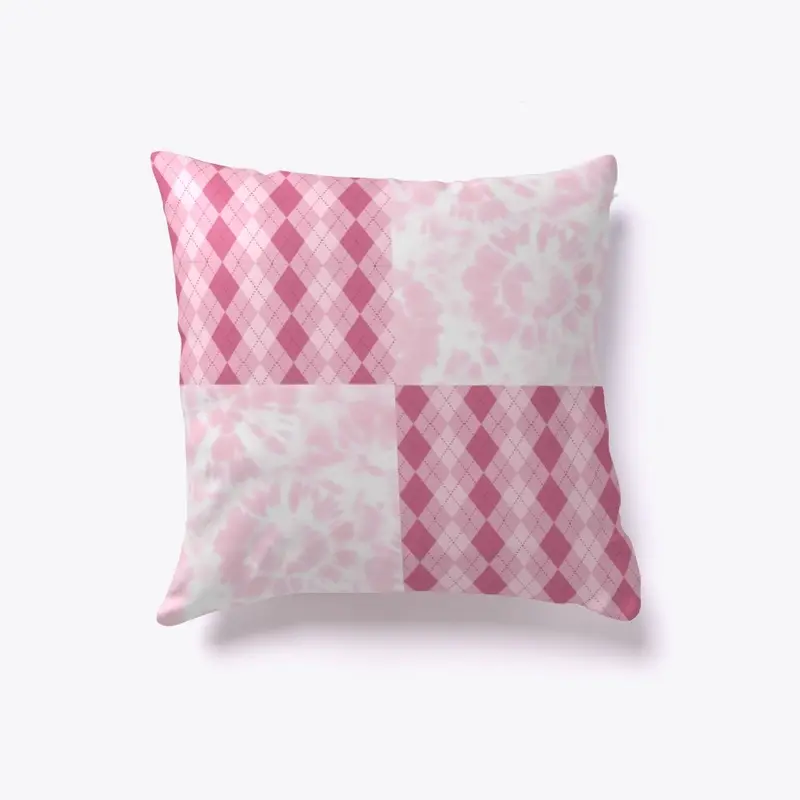 Pink patch pillow 