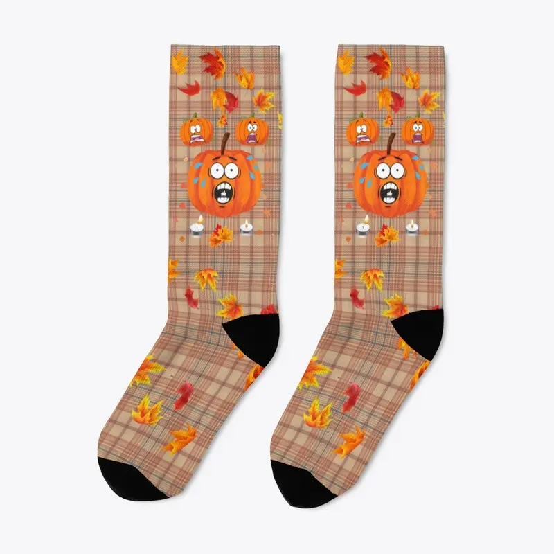 FALL AUTUMN PUMPKIN SOCKS 