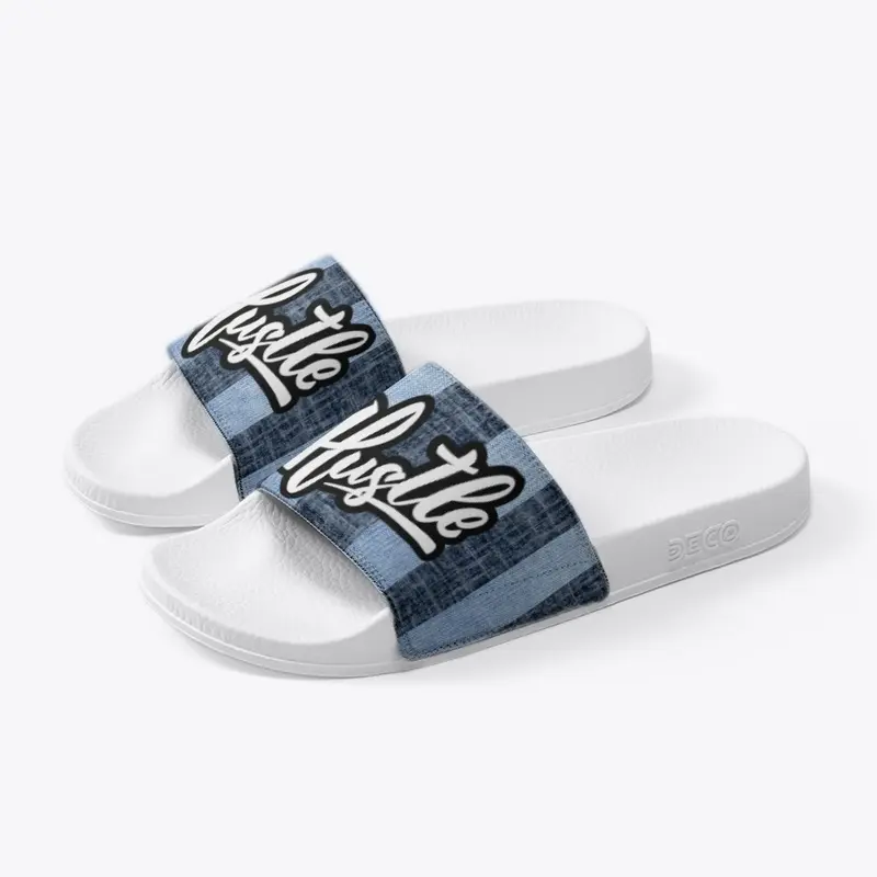 Denim slip on sandals